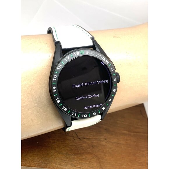 Tag Heuer Connected Mens Watch SBR8A81 Golf Edition Smartwatch White Rubber 45mm - Picture 9 of 12